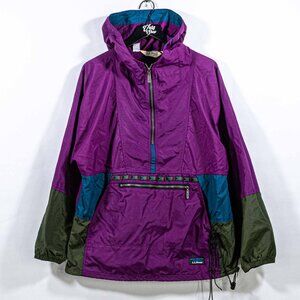 LL Bean Aztec Pullover Anorak Windbreaker Made in USA Large VTG 90s